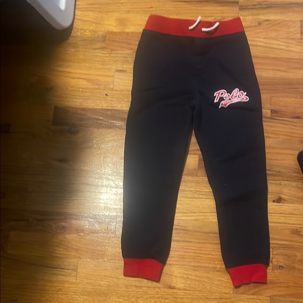 Polo by Ralph Lauren Black and Red Jogger Sweatpants